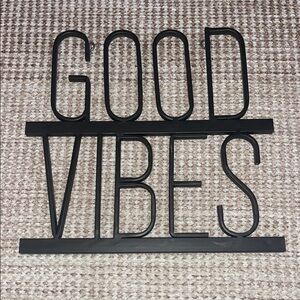 Black Metal Wall Decor Sign - Good Vibes